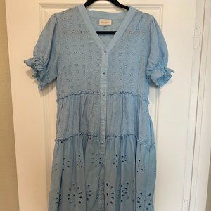 Blue Eyelet Dress